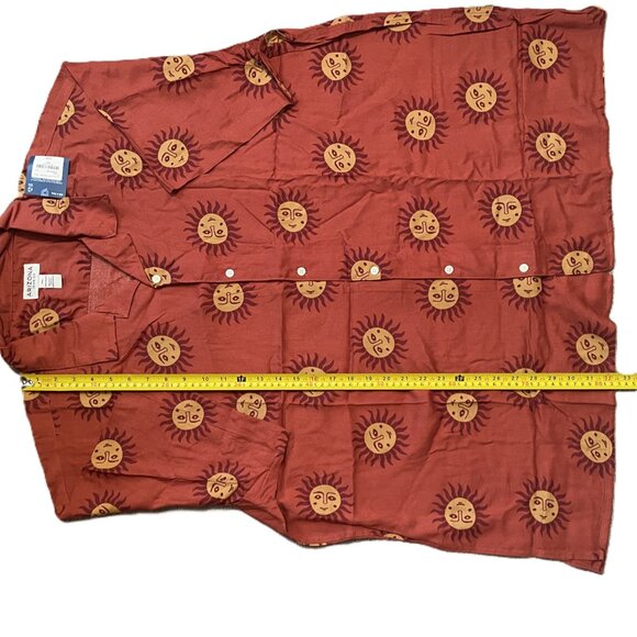 NWT ARIZONA JEAN SHIRT Mens BIG & TALL 3XL Short Sleeve ORANGE SUN  1178-A2 - Picture 9 of 11